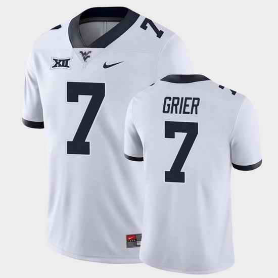 Men West Virginia Mountaineers Will Grier Game White College Football Jersey
